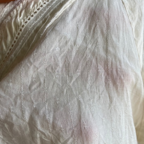 american eagle | cream peasant blouse | silk - Picture 6 of 6